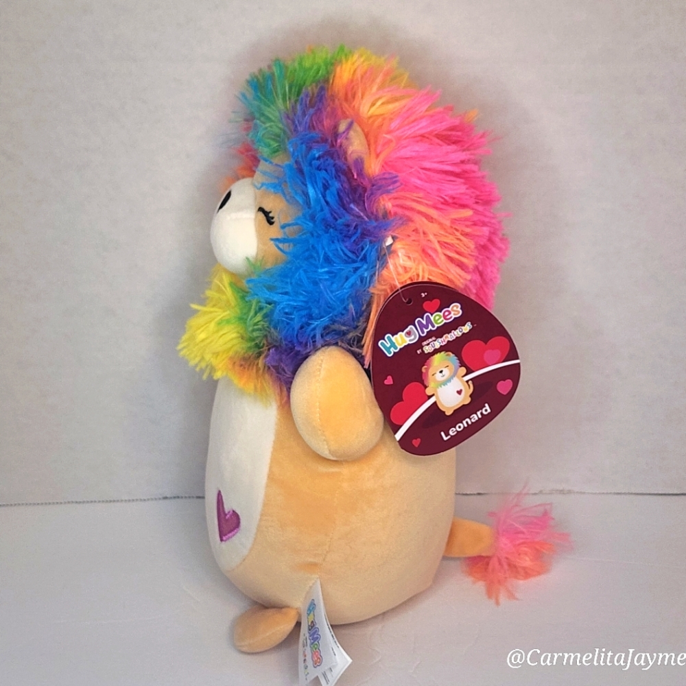 ❤️ LEONARD 🦁 10" Rainbow Lion HugMees w Heart Valentine 2024 Squishmallow NWT - Picture 6 of 8